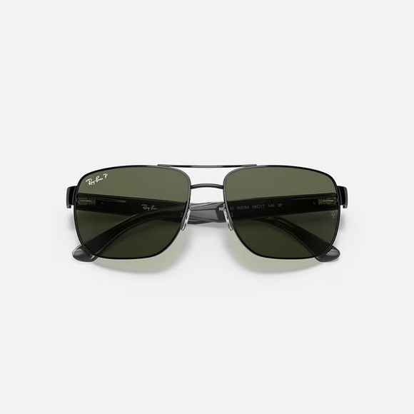 Ray-Bans RB3530 Square Polished Black Sunglasses - Picture 2 of 8
